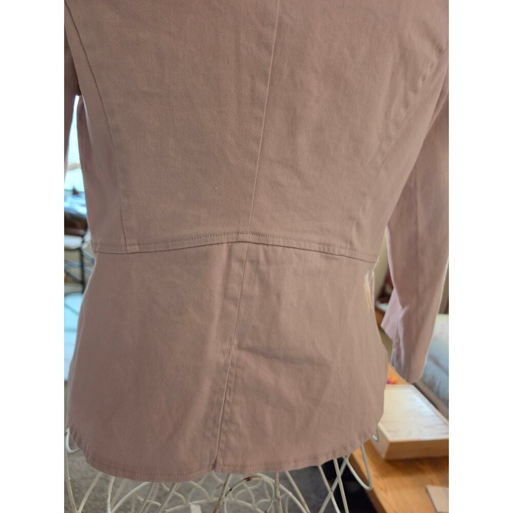 Vintage Mandee Y2K Dusty Pink Mandarin Collar Blazer Jacket Peplum Coquette - Picture 9 of 10